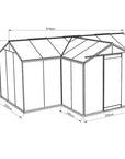 Dimensions de la serre en verre Babette de la marque ACD 15,40 m2 - Orangerie - 3,77 x 5,19 m