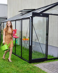 Modèle noir de la Serre adossée en verre MR210 ACD - 11.49 m2 - parois droites