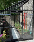 Serre adossée en verre MR306 ACD - 10.19 m2, thermolaquée en noire
