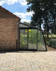 Ouverture de la serre adossée en verre MS210 de la marque ACD - 16.89 m2 à parois obliques