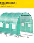Dimensions de la serre de jardin tunnel 6m²