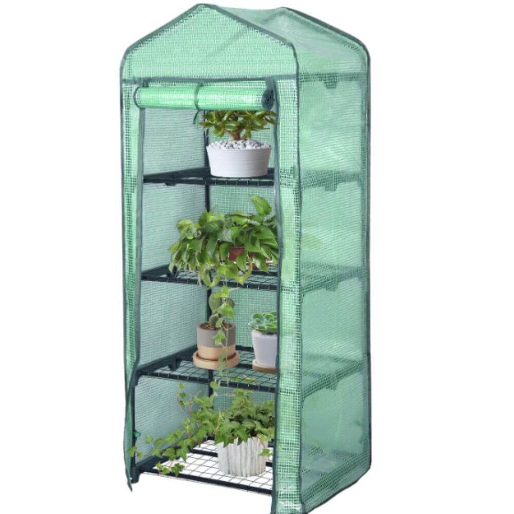 Mini serre de jardin en hauteur verte