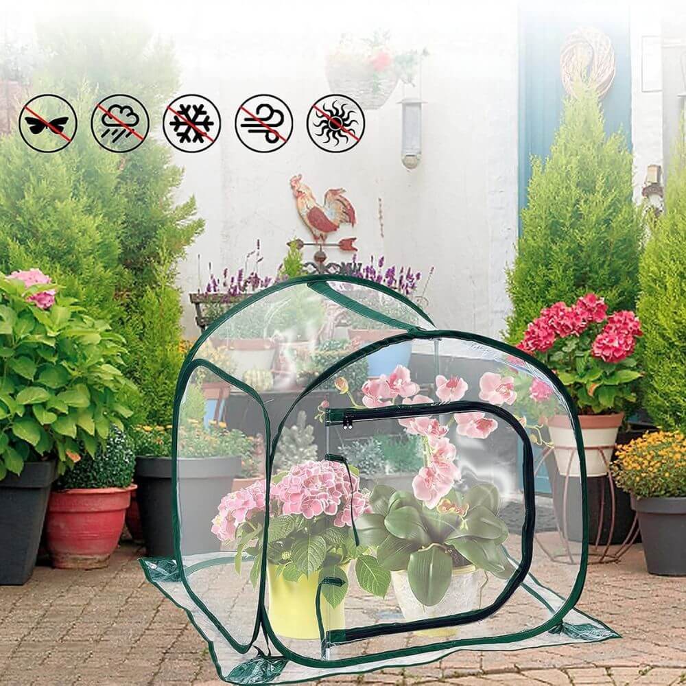 Serre Multifonctionnelle Extérieure - Pour Chien, Chat Ou Plantes - Imperméable, Avec Volet Roulant Et Porte Zippée - 120x60x78 Cm