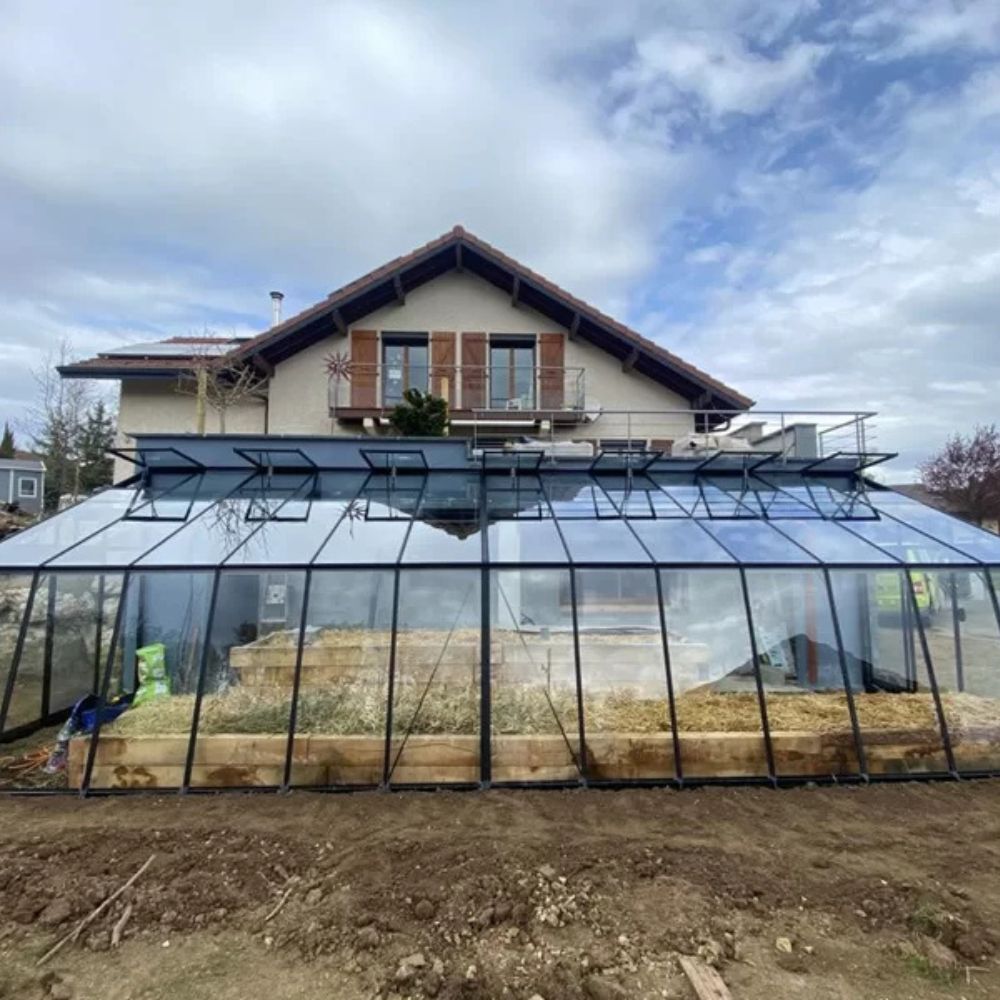 Serre adossée en verre MS305 ACD - 11.20 m2 - parois obliques