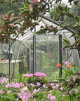 Serre de jardin S107 en verre et cadre en aluminium de la marque ACD vue de loin