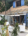 Serre adossée en verre aluminium MS307 de la marque ACD - 15.67 m2 - parois obliques