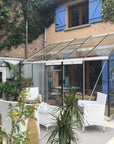 Serre adossée en verre aluminium MS309 ACD - 20.14 m2 - parois obliques