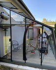 Serre adossée en verre laquée MS310 de la marque ACD - 22.38 m2 - parois obliques