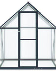 Vue de face de la petite serre de jardin polycarbonate grise anthracite pas cher