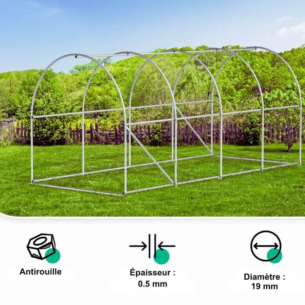 Structure de la serre de jardin tunnel fenêtres