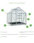 Serre de jardin en verre Lily 6,20 m2 IntroGrow ACD - 1.93 x 3.19 m