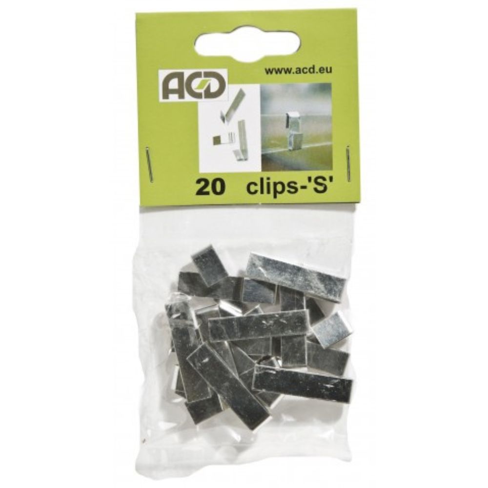 Clips de verre en S en sachet de 20 pièces en acier inoxydable