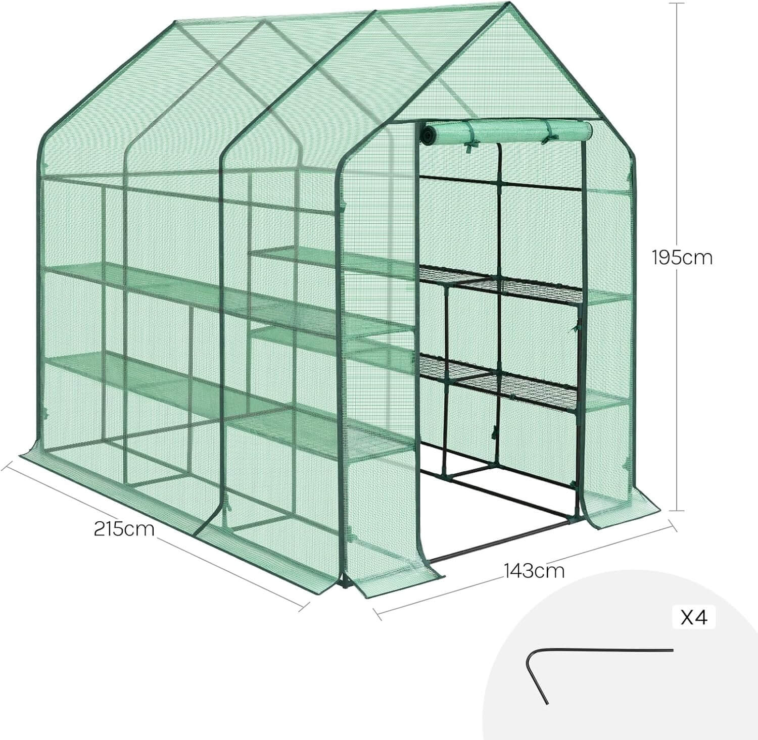 Mini serre de jardin balcon 143 x 215 x 195 cm