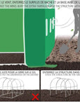 Instructions pour protéger la serre tunnel 12m2 du vent