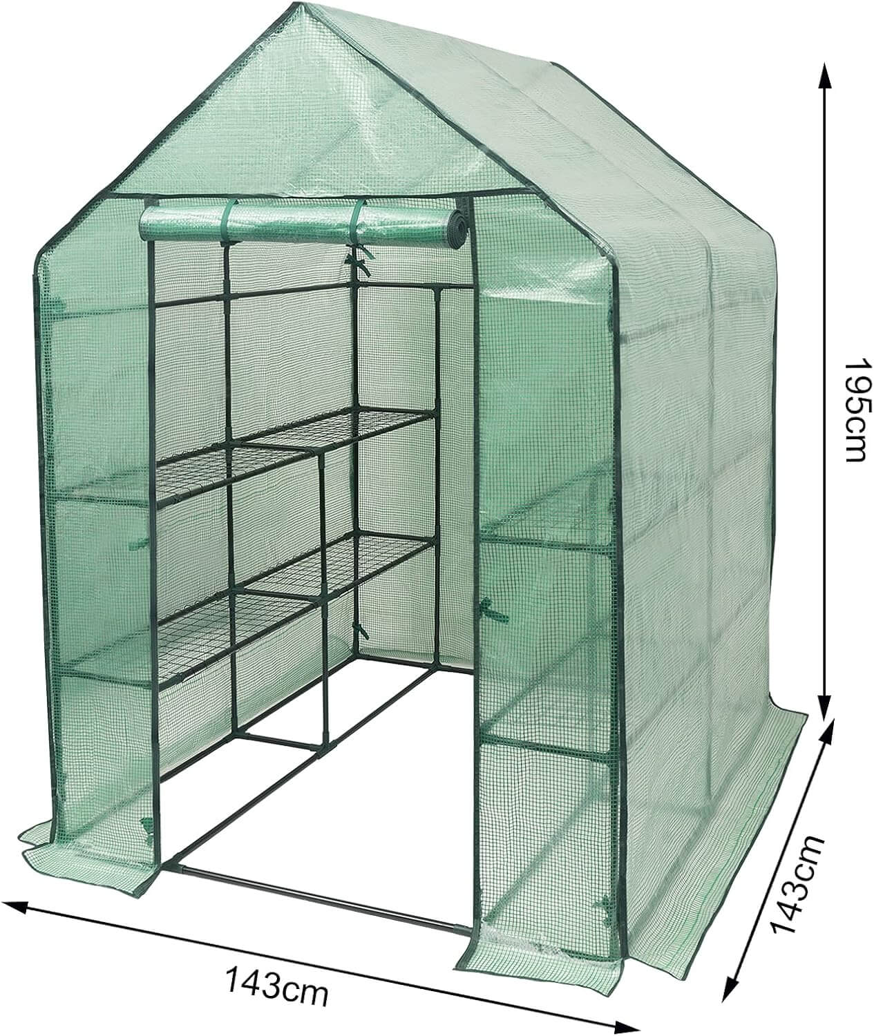 Mini serre de jardin pour balcon 143 cm x 143 cm x 195 cm